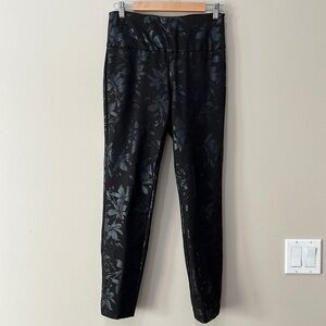 Soft Surroundings Black Floral Print Pants size S